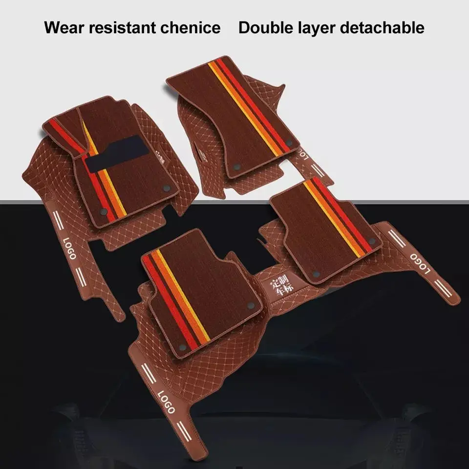 Automotive Interior Car Foot Mat 5d Luxury Leather Special Car Mats Moqueta Para Auto Double Layer Car Floor Mats