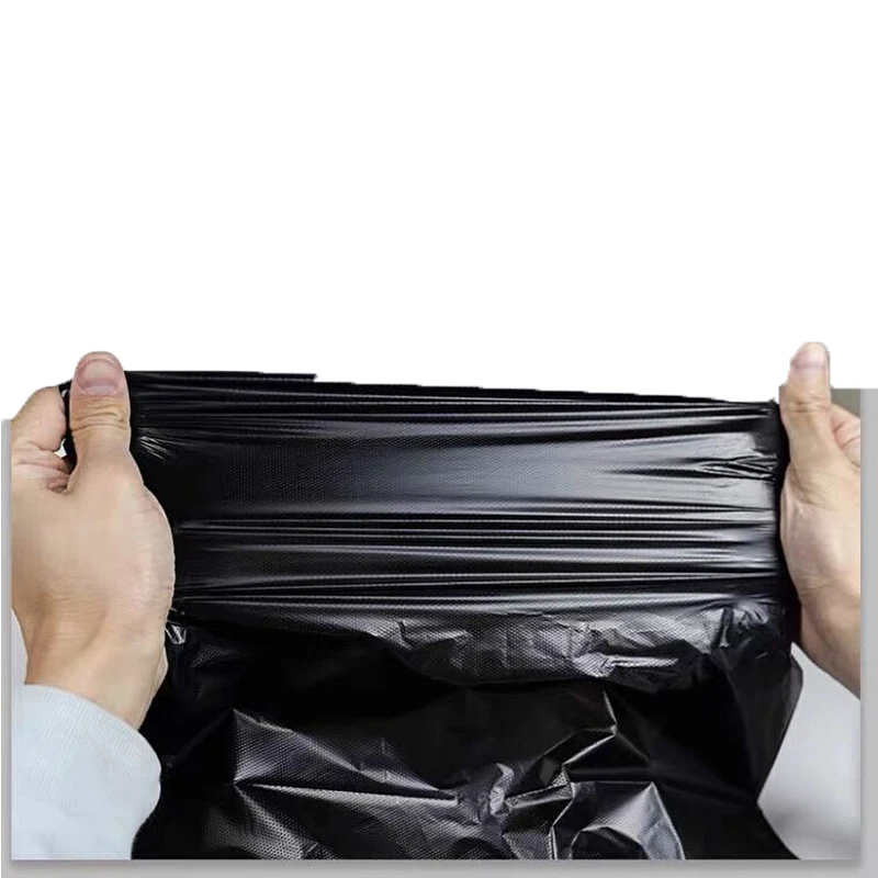 Plastic Garbage Bag Dustbin Liners Trash Bags Flat Pocket Industrial Black PE Trash Bag on Roll for Wholesales