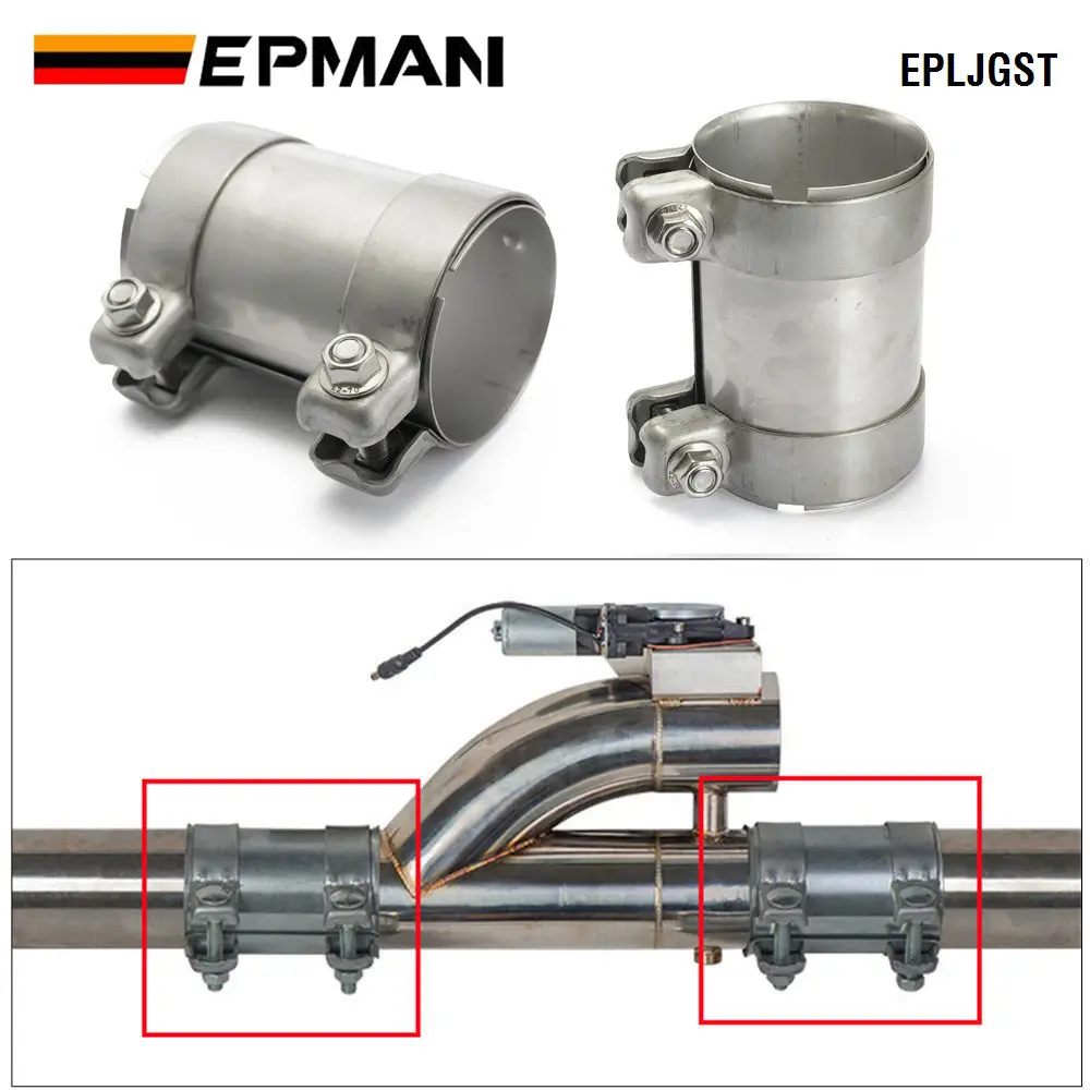 EPMAN 304 Stainless Steel Muffler Clamp Exhaust Butt Joint Pipe Clamps 51mm 58mm 60mm 70mm 64mm 76mm 89mm EPLJGST