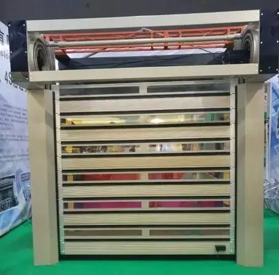 China High-Speed Insulated Electric Roll Door 2024 Aluminum Rail Track Heavy Duty Wind Resistance Industrial Door for Garages