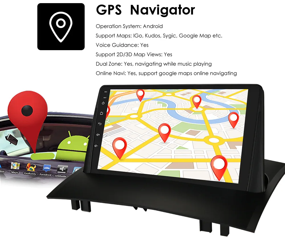 Wholesale For Renault Megane 2 2002-2009 9 inch Android 10 IPS Audio Radio Multimedia GPS Navigation Car DVD Player