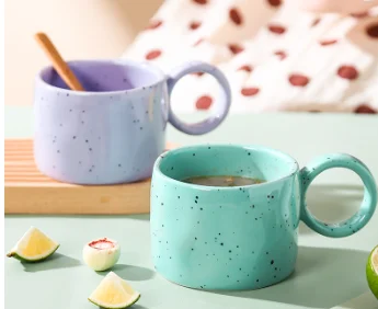 300ml 220ml Top Quality Nordic Style Mcustom color spotted cup  Ceramic Coffee Mug