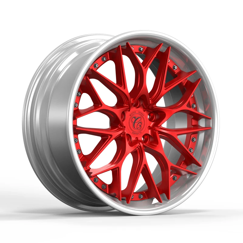 OEM china 5 hole 16 17 18 19 20 21 22  inch white silver light weight 2 piece forged alloy racing passenger car hub wheels rims