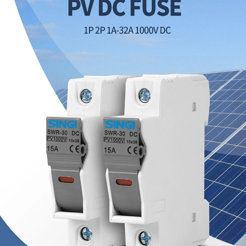 PV DC Fuse 1000V 10*38mm Protect Solar system Fuse Holder 30A OEM Electrical Safety Low Voltage Base thermal Link waterproof