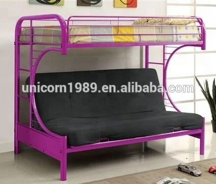 Metal frame C style bed Twin futon bunk bed  double used sofa bed