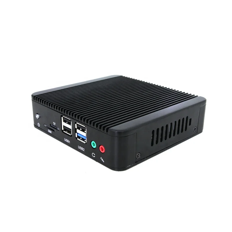 dual display VGA HDM1 Port computer mainframe mini fanless pc with 12 volt