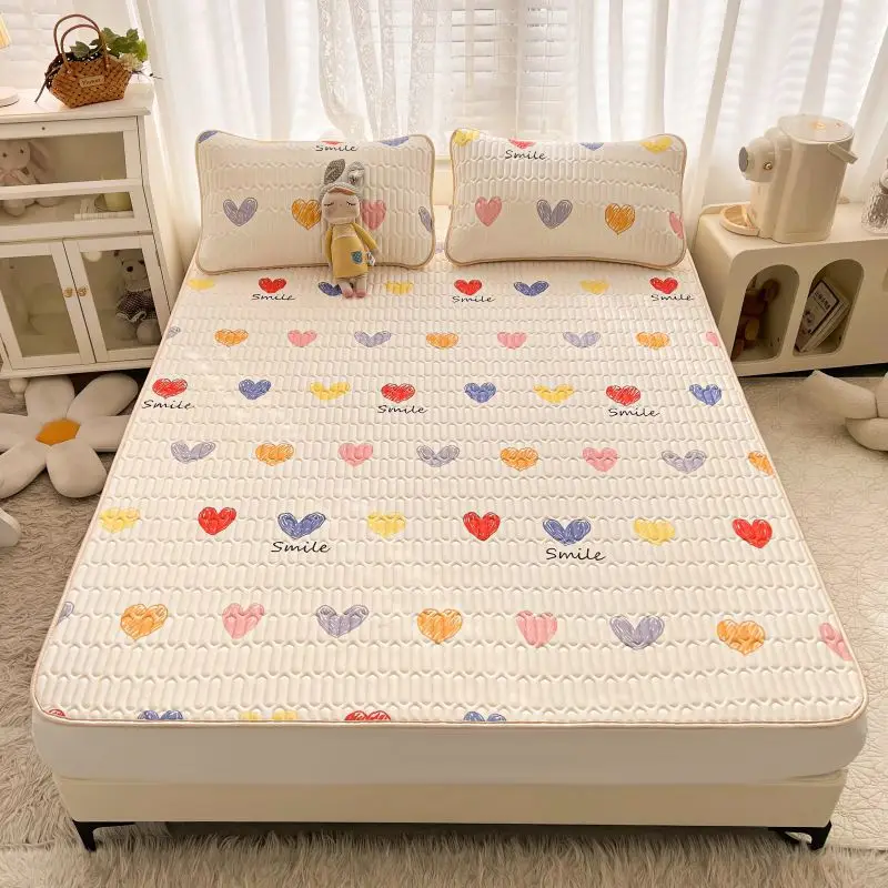 Wholesale bedding mattress cover latex three-piece summer ice silk mat