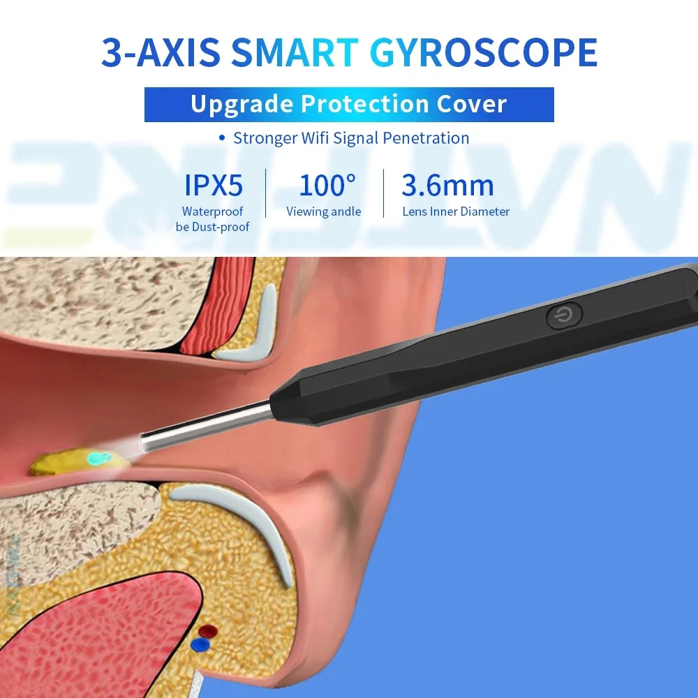 Home Use Portable Wifi Otoscope Camera Ear Wax Remover Intelligent  Visual Ear Cleaner Ear Wax Cleaner