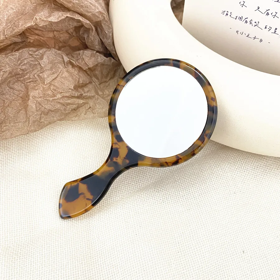 GRS Material  2022 Wholesale Handle Mirror Acetate Board Beauty Portable Pocket Makeup Mirror Acrylic Mirror
