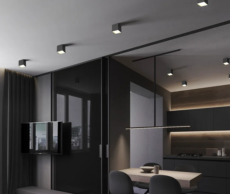New LED ceiling suspended down light square surface mounted SMD 5W 9W 12W downlight IP GX 60 degrees