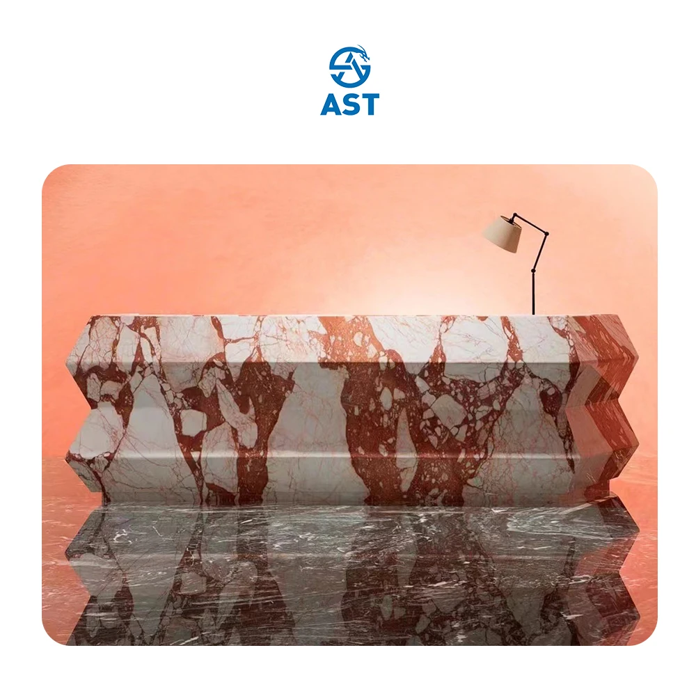 AST OEM/ODM HOT Popular marble Customized Natural Stone High Performance Home Decoration Bvlgari Red Marble Countertop