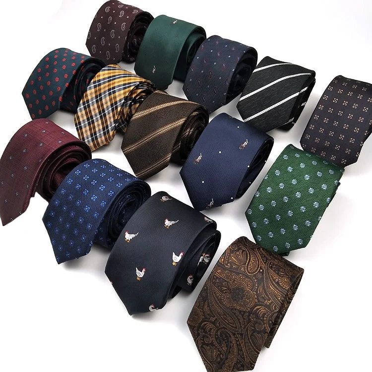 Factory directly wholesale the best necktie luxury business hen goose pattern striped formal tie for men 7cm