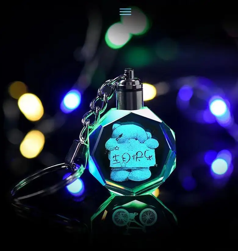 Promotional Led Key chain Light Mini Led Flashlight Camera Pendant Led Keyring Fashion Engraved Sublimation Acrylic Led Keychain