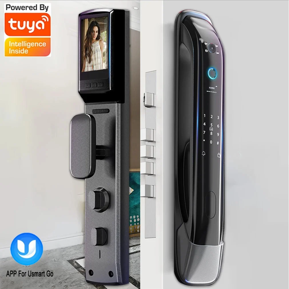 Smart Door Lock Digital Password Electronic Locks Tuya APP Remote Control Smart Fingerprint Lock With Camera