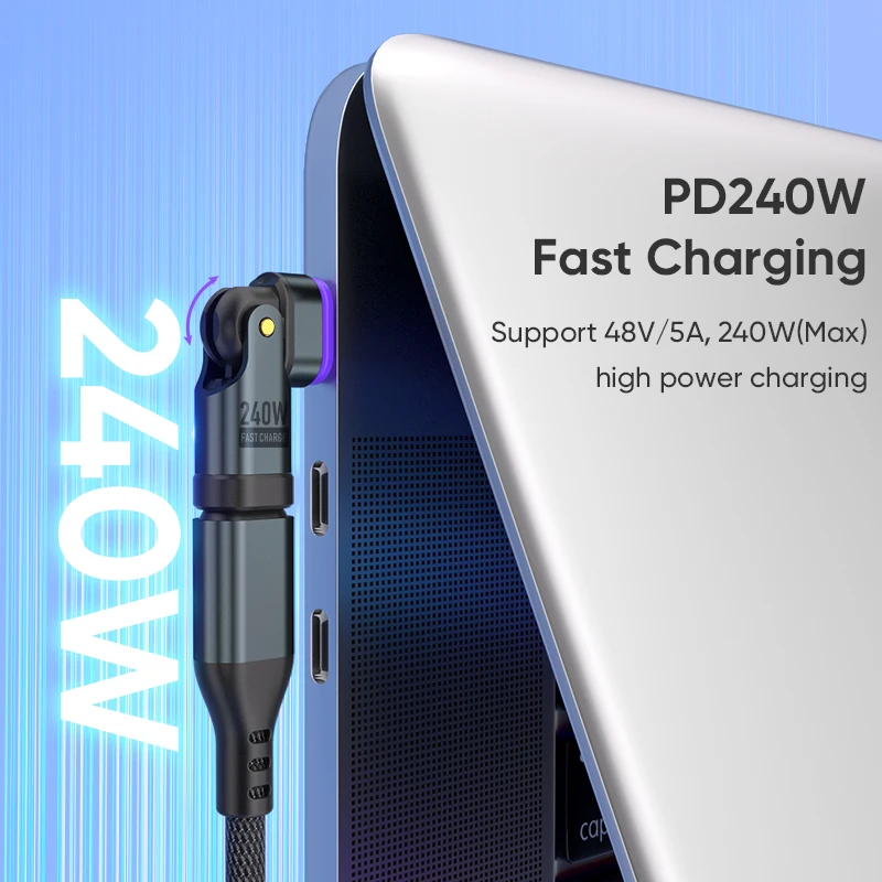 180 Degree Bending 3 Magnetic Tips Phone Laptop Type C (USB-C) Charger Adapter Converter