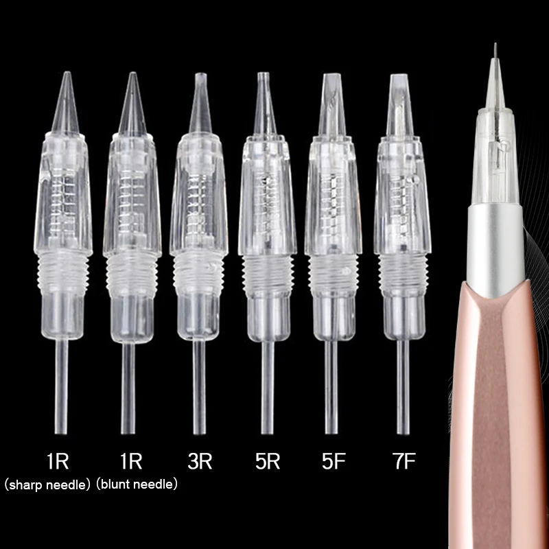 2024 Semi Permanent Makeup Tattoo Cartridges Needles Prevent Blade Disposable Pen Needle Cartridge for Eyebrow