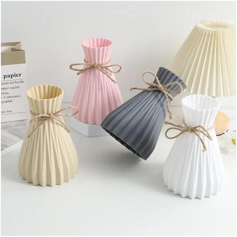 Glass Flowers Vase moderno vaso di fiori ceramic Centerpiece Clear Bag Modern Mini Gold Floor Stand Ceramic Plastic Plain Vases