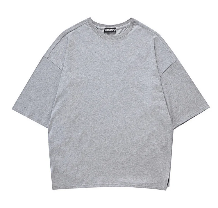 fashion o neck black blank cotton men oversized t-shirt