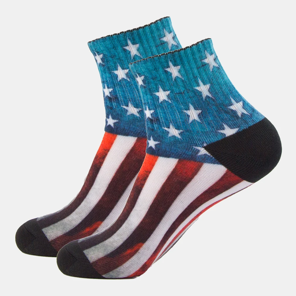 American Patriotic Flag Stars Novelty Funny socks Mens Crew Socks