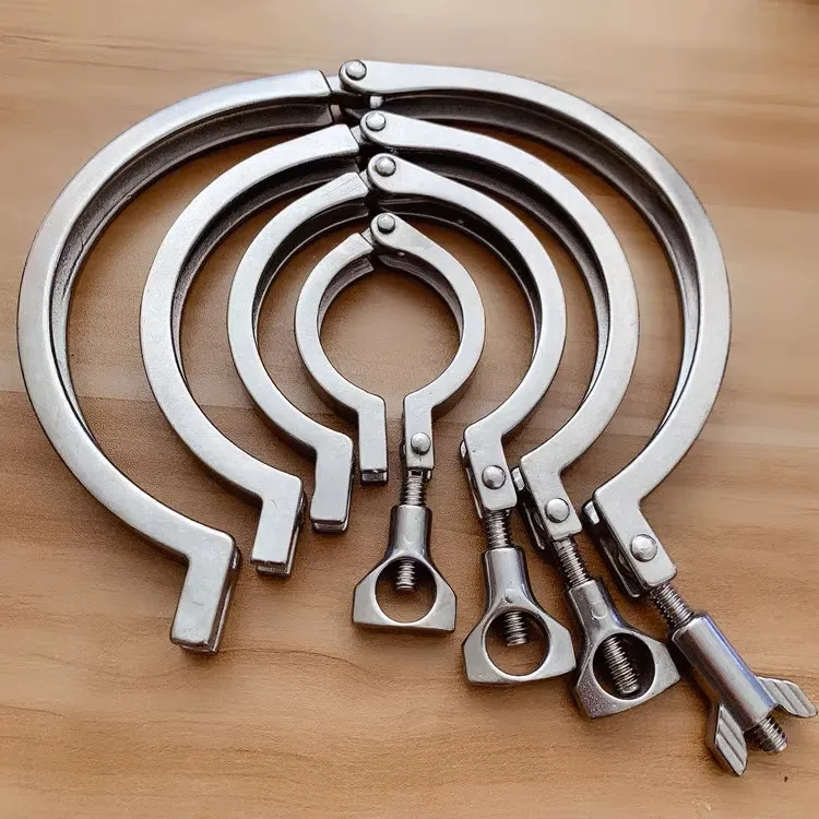 Triclamp  Fitting Stainless Steel SS304 Tri Clamp Clover Sanitary Single Pin TC Clamps Quick Mount Clamp Fastener 304  Sleeve
