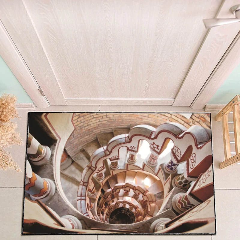 custom 3d Stereo Dynamic Spiral print door carpets door mat cheap price for kitchen,living room,office
