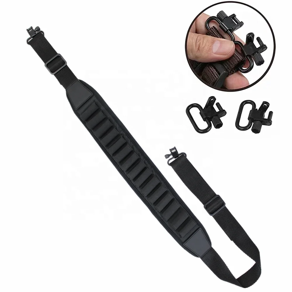 ALFA Anti-Slip Neoprene 2 Point Gun Sling with Shell Holder for Hunting Shooting