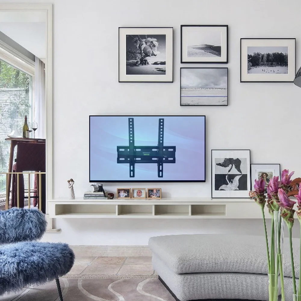 Настенные Кронштейны для телевизора с наклоном, размер экрана 26-50 дюймов, раздвижная настенная телевизионная установка с VESA 200*200, подставка для телевизора