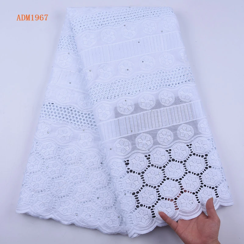 
Pure white Cotton African Lace Fabric High Quality Dry Lace Fabric Embroidery Swiss Voile Lace In Switzerland For Party 1967 