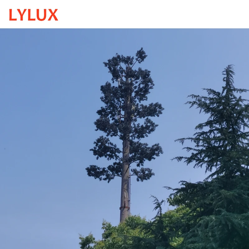 CE/BS/ASTM/AS code designed 25m 5G camouflage telecom camouflaged tower, disguised pine tree tower at mountain, park, forest
