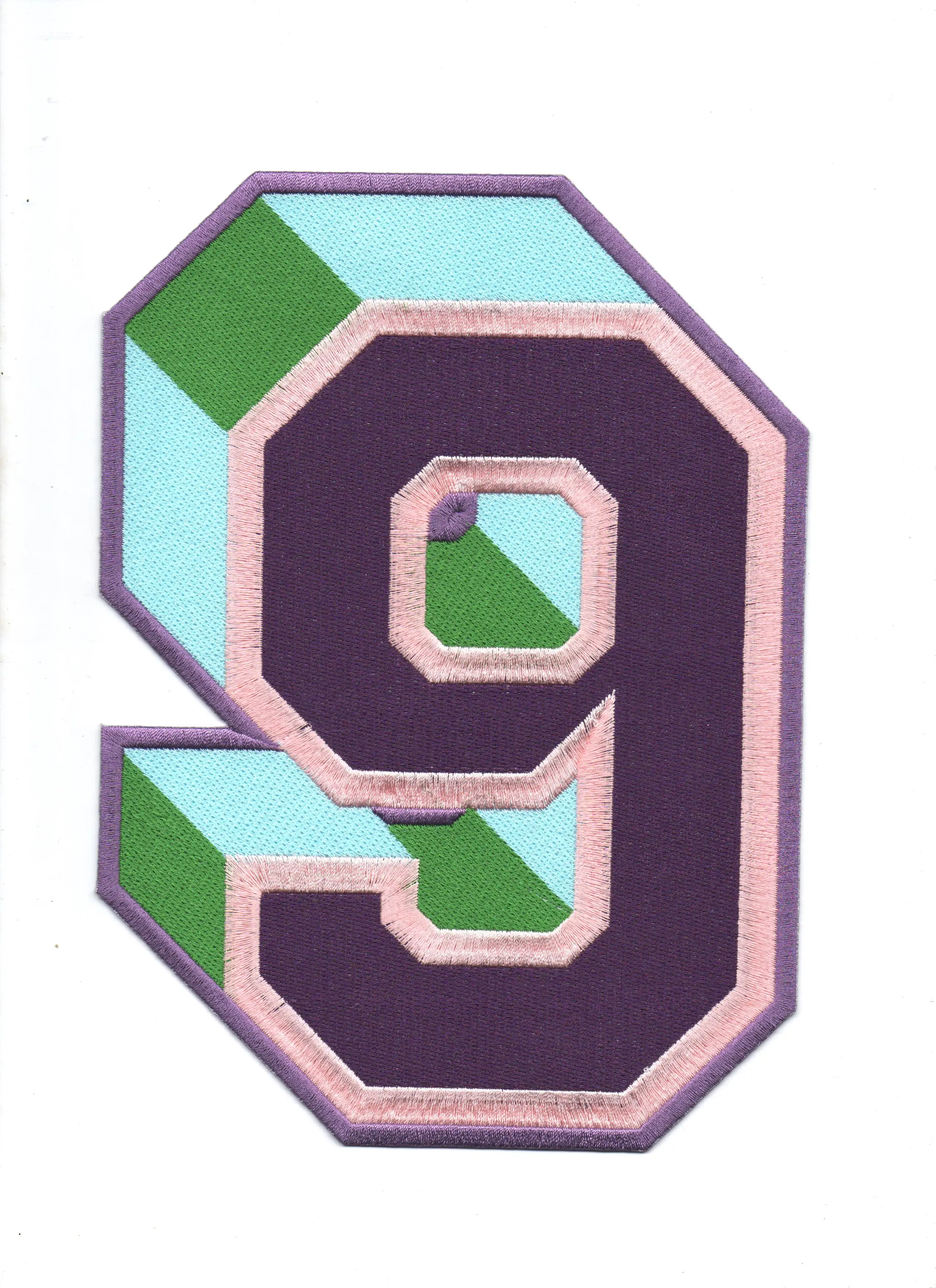 Custom Large Size Embroidered Iron On Patch Number For Clothing