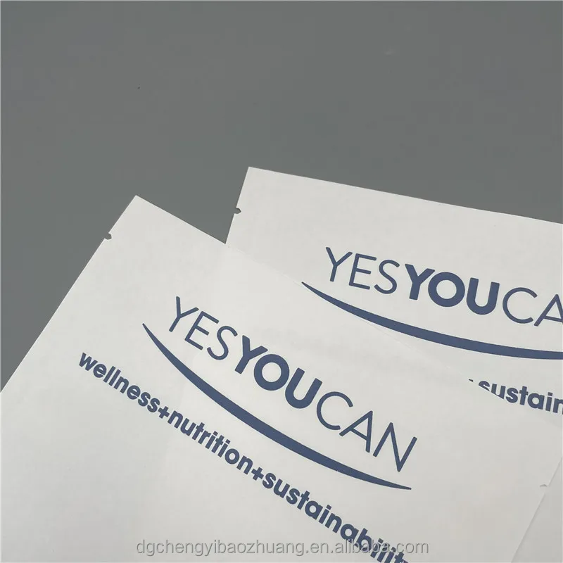 100% Compostable Bags Eco-friendly Biodegradable Craft Paper/Pla Cornstarch Plastic Packaging Pouches With Zipper