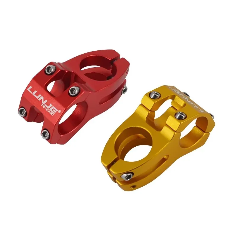 LUNJE MTB Bike Stem 31.8x45mm Bicycle High-strength Short Handlebar Stem Aluminum Alloy Bridge Racing Downhill Bike Stem