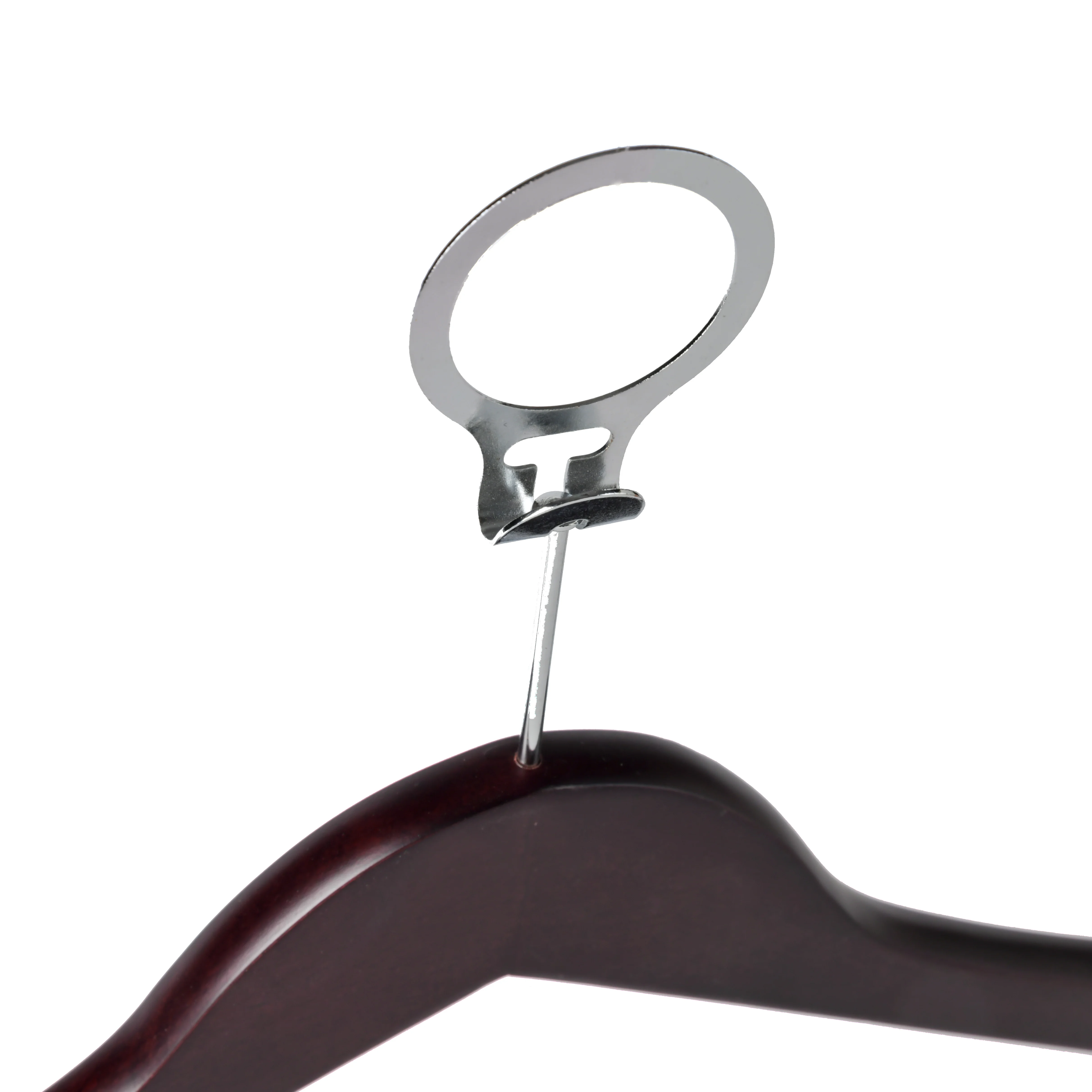 Jason Factory Anti-thief Natural Wooden Hotel Hangers with Metal Clips