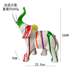 Nordic Light Luxury Spray Painting Home Decoration Resin Crafts Elephant Sculpture Resin Crafts