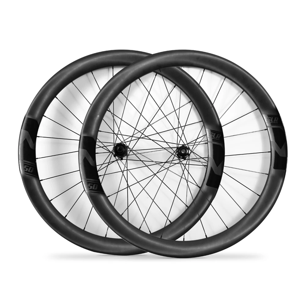 og-evkin RW-D50SLR-Black Carbon Wheelset 50mm 700C Disc 6-bolt/Center-Lock Clincher/Tubeless Racing Road Bike