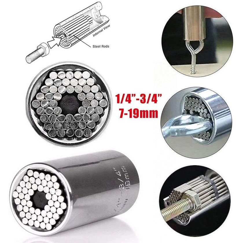 2023 Newest 7-19 MM Magical Universal Socket Wrench Sleeve Grip Power Drill Adapter Tools