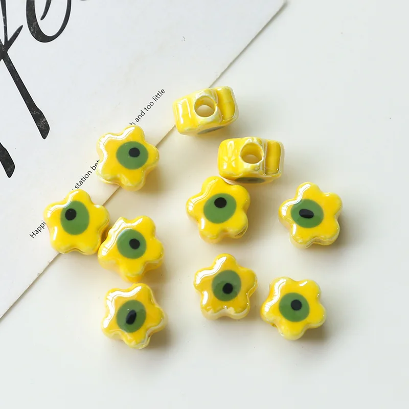 Colored Hand-painted Ceramic Beaded Materials DIY Handmade Jewelry Cute Beads
