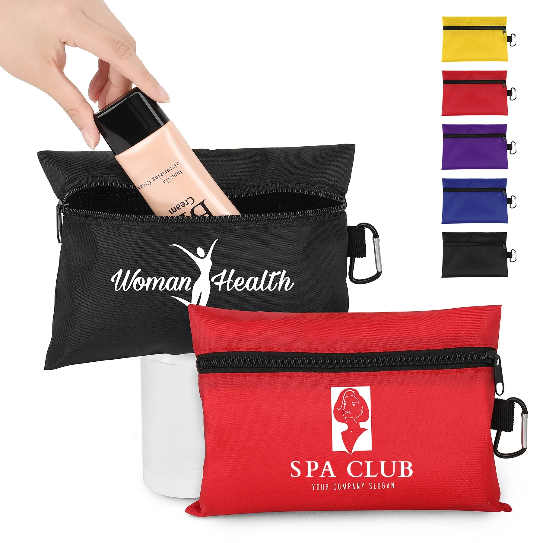 Private Label Luxury Toiletry Makeup Pouch Pencil Case Men Travel Make Up Custom Logo Waterproof Nylon Cosmetic Bag