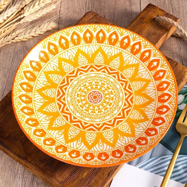 Bohemian Style Wholesale Ceramic Baking Dishes Plate With Handle Ready To Ship
