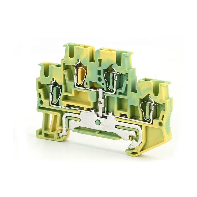 Screwless Din Rail Spring Cage Type Power Ground Terminal Block STTB2.5-PE 2.5MM