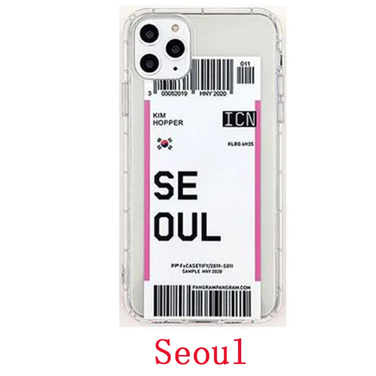 
Fashion Boarding Pass Bill Air Tickets phone case with bardcode and city name print for iPhone 