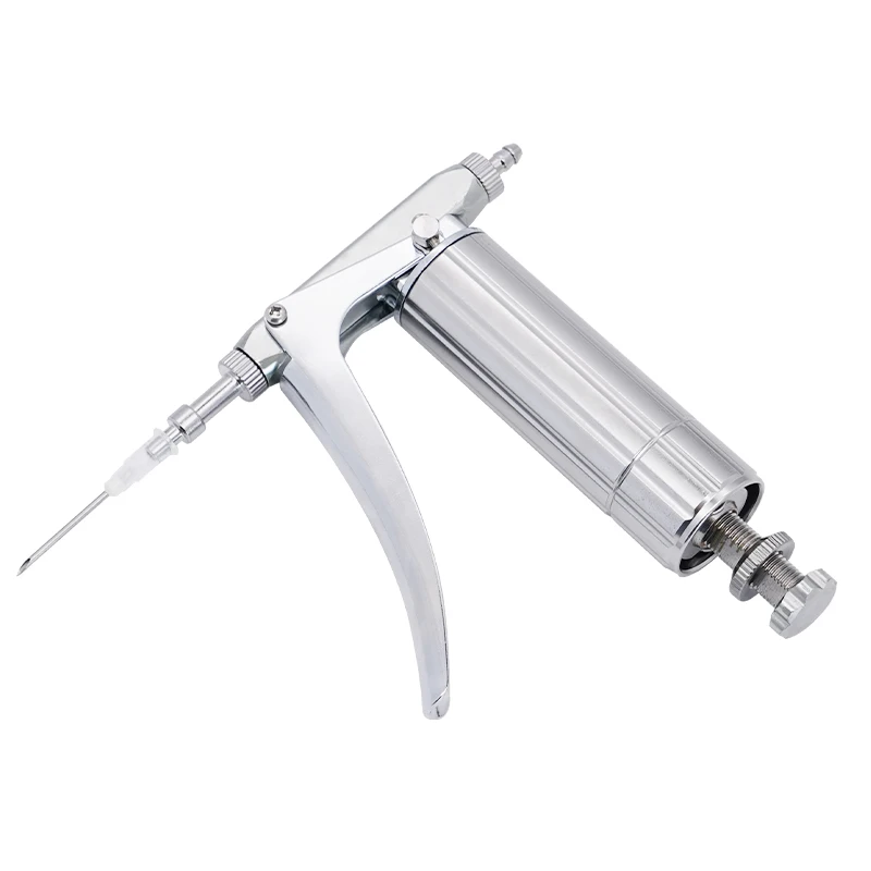 2ml K Type Continuous Veterinary Syringe Adjustable Animal Vaccine Injector Automatic Poultry Metal Syringe
