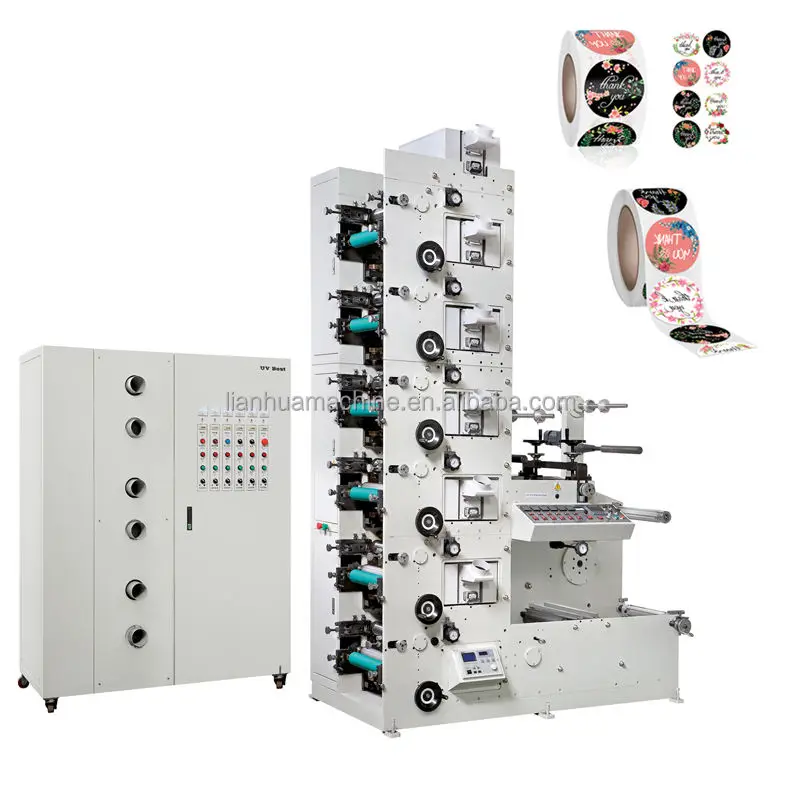 HJRY-520 6 Color Kraft Paper Flexo Printer Press Cold Foil Stamping Film Label Flexo Printing Machine
