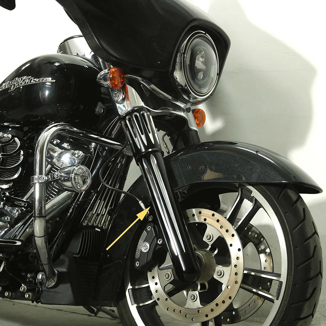 Черные CNC полые ножки вилки для harley davidson FLT TOURING 2014-UP BAGGER street road glide king
