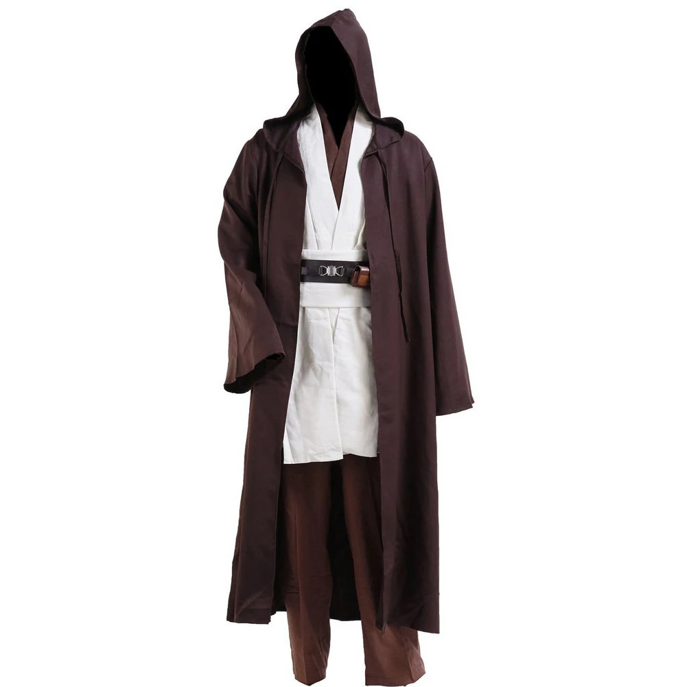 2021 Movies Starwar Theme Adult Outfit for Jedi Costume Tunic Hooded Robe Anakin Skywalker Uniform Brown Version