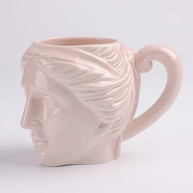 Large-capacity Ancient Greek Apollo Sculpture Office Personalized Coffee Desktop Decoration Cups Ceramic David Head mug 3d mugs