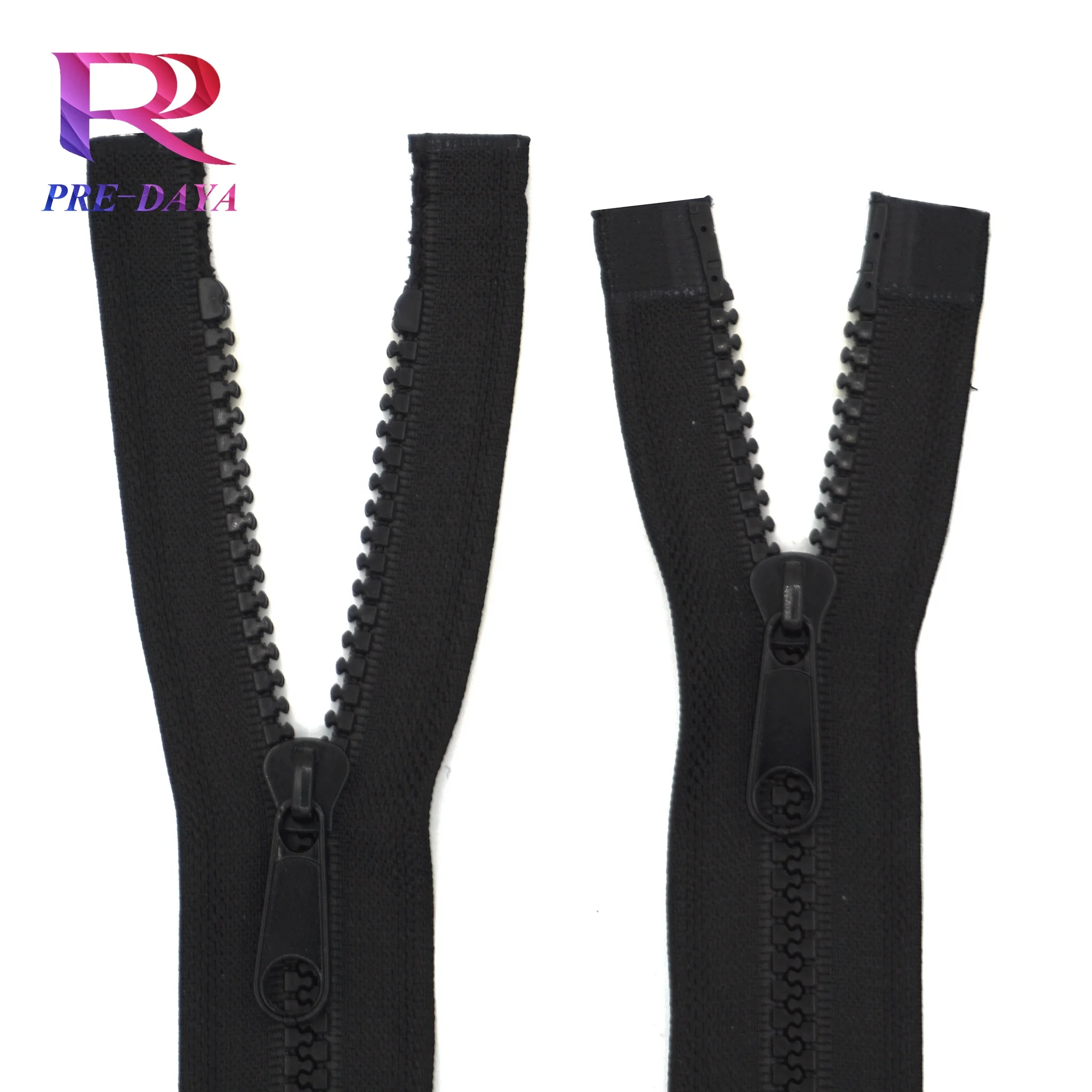 Factory Double Slider Plastic Resin Color Zipper Can Be Customized 2 Way Open End Plastic Zipper For Coat
