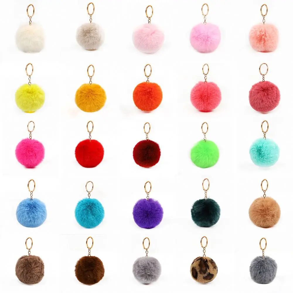 Artificial pompons pendant DIY furry color furry ball decorations pendant artificial rabbit-fur ball key case bag charm