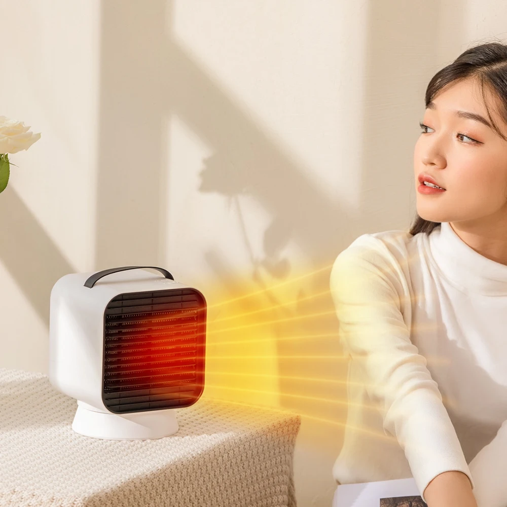 New Design Room Heater With Fan Portable Electric Heater Desktop Winter Heating Fan Ptc Ceramic 1000W Bathroom Heater 12pcs/ctn