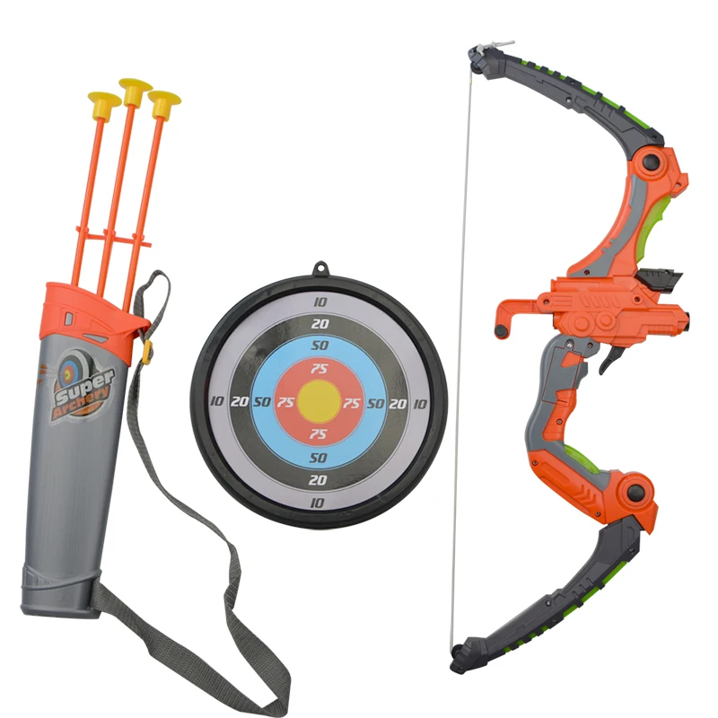 Kids Shooting Bow With 3 Suction Arrows Target Arrow Quiver Bow Arrow Toy Sets Children Practice Game Toy Archery Accessories